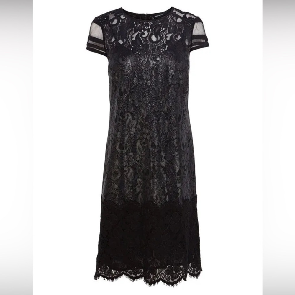 Karen Millen Black Lace Embroidered Floral Dress